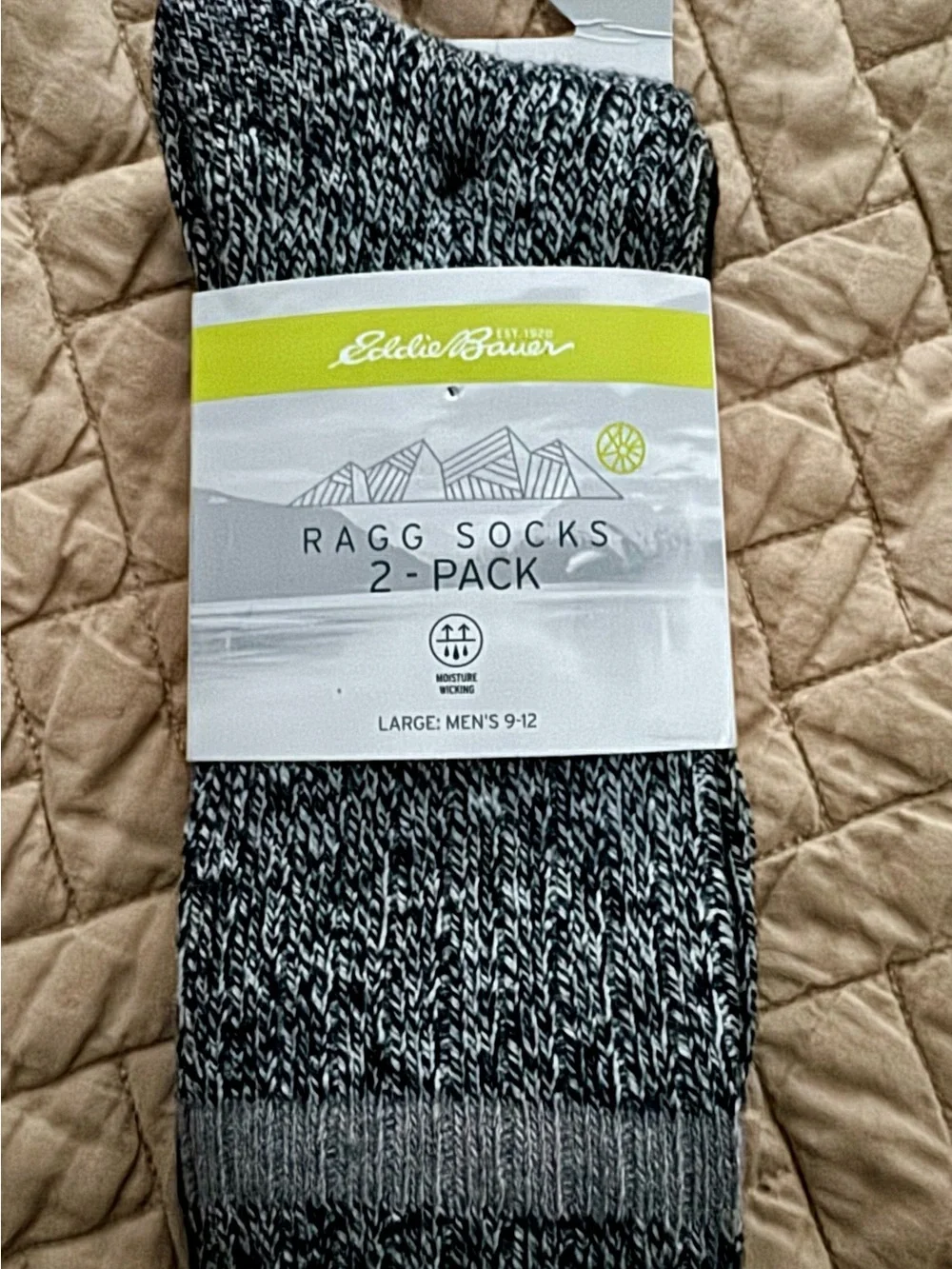 Eddie Bauer Black & White Marled Raggs 2-Pack Socks